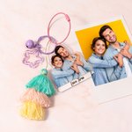 Llavero personalizado con foto y texto para bolso con borla y estrella Regalo de cumpleaños y aniversario para un amigo de la familia y amante de las 