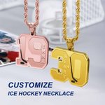 Collana personalizzata di hockey su ghiaccio con incisione del nome e del numero Regalo di compleanno per giocatori di hockey su ghiaccio amanti dello sport