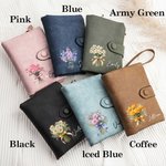 Personlig fødselsblomstbukett Tri-fold Wristlet Wristlet Name Wallet med kortholder Bursdagsgave til kvinner
