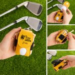 Personlig golfspiller-silhuett Golfball- og teeholder Lærveske med navn belteklips Bærbar sportsutstyrsgave til golfspillere