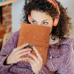 Personalizado Cute Whimsical Quirky Girl A5 PU Leather Notebook Cover with Name and Storage Pocket Birthday School Office Supply Gift for Girls Women