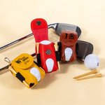 Personlig golfspiller-silhuett Golfball- og teeholder Lærveske med navn belteklips Bærbar sportsutstyrsgave til golfspillere