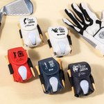 Personlig golfspiller-silhuett Golfball- og teeholder Lærveske med navn belteklips Bærbar sportsutstyrsgave til golfspillere
