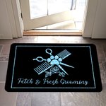 Personalized Grooming Elements Paw Print Anti-slip Multi-color Faux Glitter Doormat with Text Pet Salon New Business Gift for Pet Groomer Owner