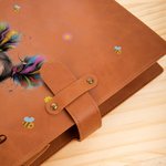 Personalizado Cute Whimsical Quirky Girl A5 PU Leather Notebook Cover with Name and Storage Pocket Birthday School Office Supply Gift for Girls Women