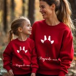 Sweatshirt Familial Personnalisé avec Texte à Design de Visage et Queue d'Animal Vêtement Multicolore pour Adulte Enfant Cadeau Noël Vacances