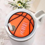 Personalized Basketball Soccer Baseball Volleyball Tumbler Name Plate Lid Topper Accessories for Stanley Tumbler Birthday Gift for Sport Lovers
