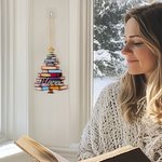 Albero dei libri personalizzato con il nome dell'albero di Natale, decorazione per la finestra dell'auto, regalo di compleanno del club del libro per 