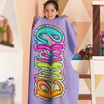 Personalized Bright Paisley Floral Doodle Soft Throw Blanket with Name Home Decor Holiday Birthday Gift for Kids