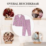 Gepersonaliseerde Pyjama Set met Huisdiergezicht Pootafdruk en Bot Zachte en Huidvriendelijke Verjaardagscadeaus voor Dierenliefhebbers