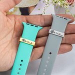 Personalized Engraved Birth Flower Watch Band Charm with Name Accessories for Apple Watch Birthday Anniversary Gift for Women