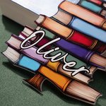 Albero dei libri personalizzato con il nome dell'albero di Natale, decorazione per la finestra dell'auto, regalo di compleanno del club del libro per 