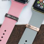 Personalized Engraved Birth Flower Watch Band Charm with Name Accessories for Apple Watch Birthday Anniversary Gift for Women