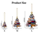 Albero dei libri personalizzato con il nome dell'albero di Natale, decorazione per la finestra dell'auto, regalo di compleanno del club del libro per 