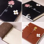 Personalisierte Geburt Blume Name Lederband Skizzenbuch Travel Journal Notebook mit Blume Taste Geburtstag Geschenk für Frauen Maler Studenten