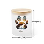 Gepersonaliseerd Hond Silhouet Regenboogbrug Pootafdruk Kaarsenpot met LED Kaars Sympathie Cadeaus voor Huisdierliefhebber