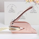 Personalized Birth Flower Book From The Library of Engraved Embosser Stamp Hand Held Embosser Set with Text and Name Birthday Gift for Book Lovers