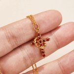 Personalised Crown Birthstone Cross Necklace Jesus Jewellery Birthday Christian Baptism Gift for Woman