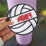 Personalized Basketball Soccer Baseball Volleyball Tumbler Name Plate Lid Topper Accessories for Stanley Tumbler Birthday Gift for Sport Lovers