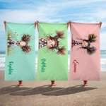 Toalla de playa personalizada de gran tamaño y secado rápido con el nombre de la chica Regalo de cumpleaños para niños y adultos