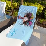 Toalla de playa personalizada de gran tamaño y secado rápido con el nombre de la chica Regalo de cumpleaños para niños y adultos