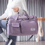 Personalized Cartoon Ballet Girl Large Weekend Bag with Shoulder Strap and Name Travel Accessories Birthday Gift for for Ballerina