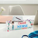Henkilökohtainen akryyli sarjakuva hahmo Sairaanhoitaja Lääkäri Desk nimikyltti Syntymäpäivä arvostus lahja Medical Staffille