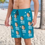 Pantaloncini da bagno personalizzati Quick Dry Face Photo Beach Funny Bachelor Party Anniversary Valentine's Day Gift for Man