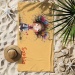 Toalla de playa personalizada de gran tamaño y secado rápido con el nombre de la chica Regalo de cumpleaños para niños y adultos