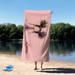 Toalla de playa personalizada de gran tamaño y secado rápido con el nombre de la chica Regalo de cumpleaños para niños y adultos