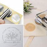 Gepersonaliseerd boek groeit bloemen bibliotheek Embossing stempel Hand Held Embosser met naam en titel verjaardag Book Club Gift voor boekenwurmen lezers