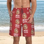 Pantaloncini da bagno personalizzati Quick Dry Face Photo Beach Funny Bachelor Party Anniversary Valentine's Day Gift for Man