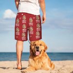 Pantaloncini da bagno personalizzati Quick Dry Face Photo Beach Funny Bachelor Party Anniversary Valentine's Day Gift for Man