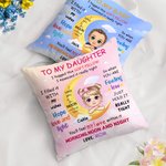 Personalised Cartoon Kid Character Moon Design Soft Throw Pillow Cover with Name Birthday Home Decor Gift for Boys Girls