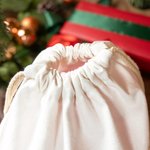 Personlig reinsdyr julegavepose med snøring med navn Merry Christmas Party Favors for Kids Family