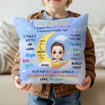 Personalised Cartoon Kid Character Moon Design Soft Throw Pillow Cover with Name Birthday Home Decor Gift for Boys Girls