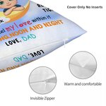 Personalised Cartoon Kid Character Moon Design Soft Throw Pillow Cover with Name Birthday Home Decor Gift for Boys Girls