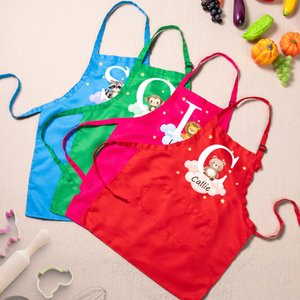 Tablier en Cuisine Personnalisé avec Nom Initiale et Motif d'Animal Toque Incluse Cadeau Anniversaire pour Enfants