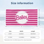 Serviette de plage en microfibre à séchage rapide, personnalisée et rayée, avec nom Dolly, pour les voyages d'été, cadeau d'anniversaire et de fête de