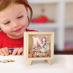 Personalisierte Meerjungfrau Initial klar hölzerne Spardose mit Namen Geburtstag Kindertag Geschenk für Mädchen