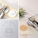 Personalized Bible Cross Flora From The Library of Embosser Stamp Hand Held Embosser Set with Text and Name Birthday Gift for Book Lovers Christian
