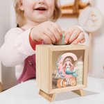 Personalisierte Meerjungfrau Initial klar hölzerne Spardose mit Namen Geburtstag Kindertag Geschenk für Mädchen