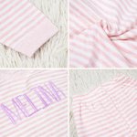 Henkilökohtainen pehmeä 100% puuvillaa raidallinen Kid Pyjama Set kirjailtu teksti syntymäpäivälahja pojille tytöille