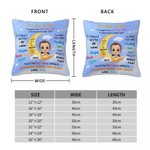 Personalised Cartoon Kid Character Moon Design Soft Throw Pillow Cover with Name Birthday Home Decor Gift for Boys Girls