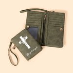Portefeuille en cuir avec fentes pour cartes de crédit Baptême chrétien Cadeau d'anniversaire pour femmes