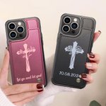 Personalisierte Kreuz Geburt Blume Name Leder Flip Phone Case für Apple Samsung mit Karteninhaber RFID-Blockierung religiöse Taufe Geschenk für Christian