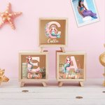 Personalisierte Meerjungfrau Initial klar hölzerne Spardose mit Namen Geburtstag Kindertag Geschenk für Mädchen
