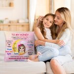 Personalised Cartoon Kid Character Moon Design Soft Throw Pillow Cover with Name Birthday Home Decor Gift for Boys Girls