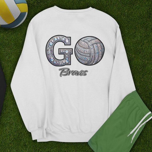 Personalized Multicolor Imitation Rhinestone Design Volleyball Baseball Basketball Sweatshirt Match Day Birthday Gift for Women Girls Sport Mom