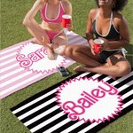 Serviette de plage en microfibre à séchage rapide, personnalisée et rayée, avec nom Dolly, pour les voyages d'été, cadeau d'anniversaire et de fête de